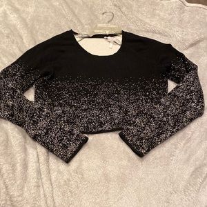 Black and White BCBGeneration Cropped Sweater